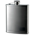8 Oz. Stainless Steel Brush Finished Flask w/ Small Checkered Pattern